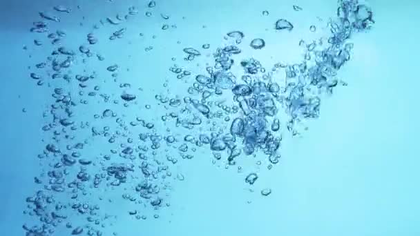 Bubbles in water slow motion — Stock Video