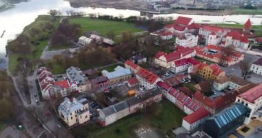 evenenig, şehrin eski şehrin havadan görünümü