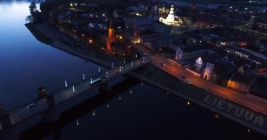 gece şehir, eski şehrin havadan görünümü