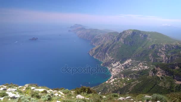 Hegyek panoráma az amalfi-part, Olaszország — Stock videók