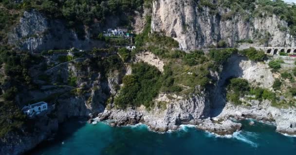 Aerial view of beautiful amalfi coast at southern italy — Stock Video