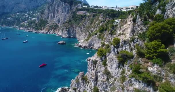 Flygfoto över ön Capri — Stockvideo