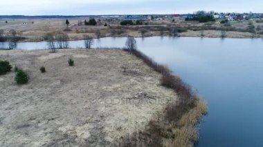 sular altında alanlar ve lakes Bahar adlı havadan görünümü