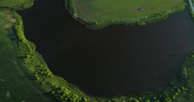 Kuş görünümü göz sabah nehirde