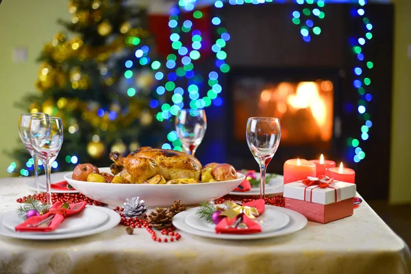 Смачний різдвяну вечерю — стокове фото