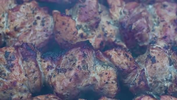 Deliciosa carne de porco assada na grelha — Vídeo de Stock