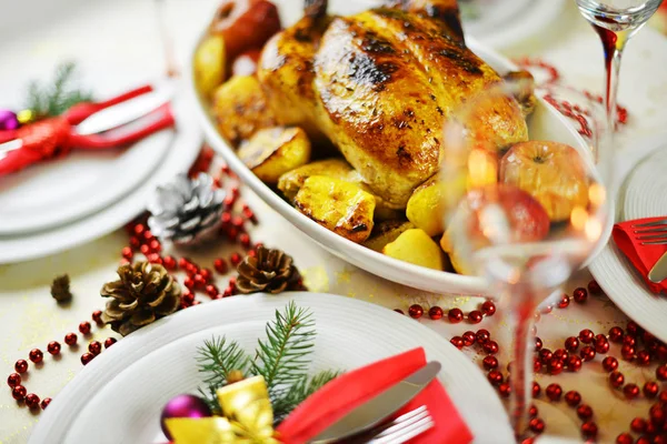 Cenário para o jantar de Natal — Fotografia de Stock