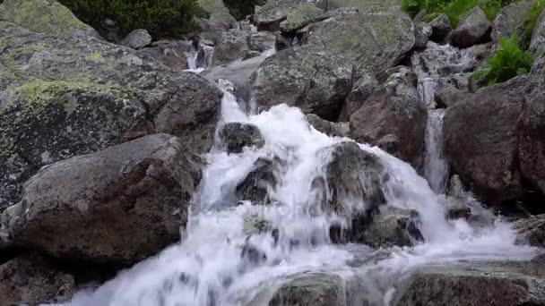 Belas waterfals em montanhas — Vídeo de Stock