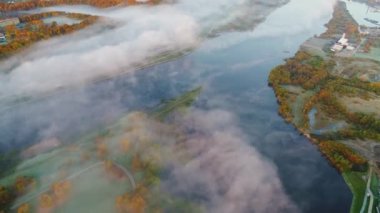 Sabahları şehrin havadan görünümü