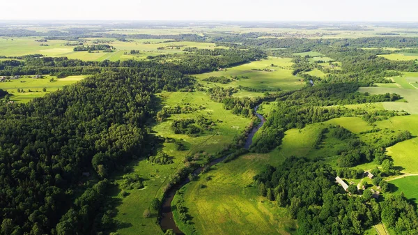 Sommerfelder und Straße — Stockfoto