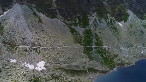 vue aérienne du lac en montagne 