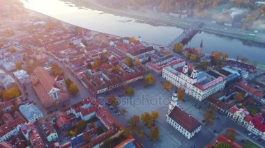 Sabahları şehrin havadan görünümü