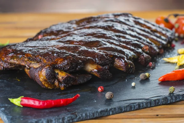 Pork ribs and hot pepper — Stock Photo, Image