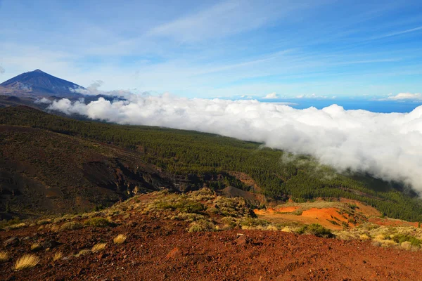 Vue Panoramique Ciel Dessus Sommet Volcan — Photo