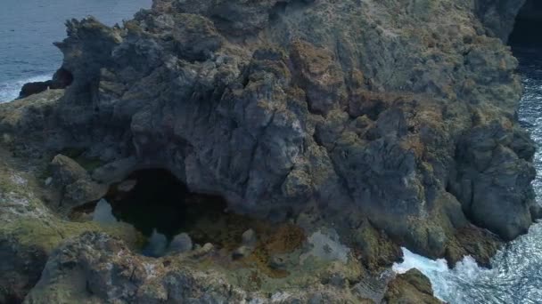 Vuelo sobre la orilla del mar en Tenerife — Vídeo de stock