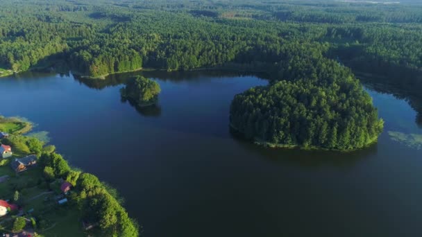 Schöner See aus der Luft — Stockvideo