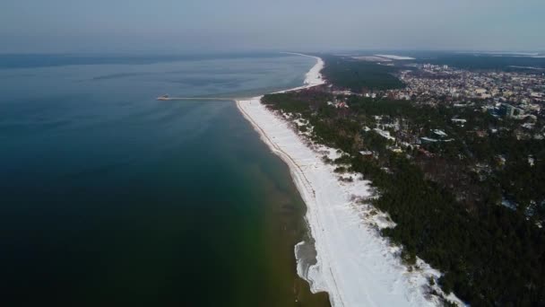 vol au-dessus du rivage en hiver 