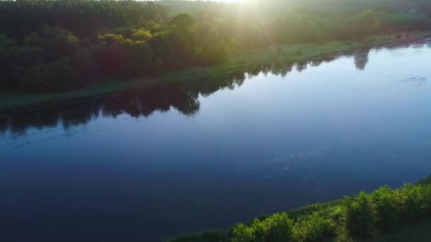 paysage aérien de la rivière dans les prairies verdoyantes 