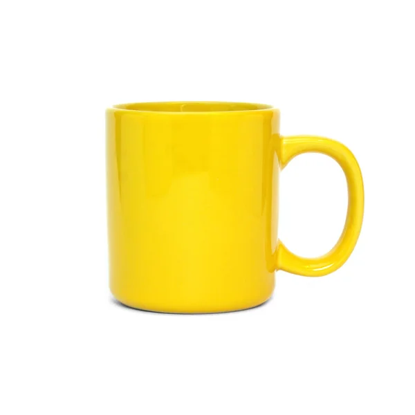 Велика жовта порожня чашка ізольована — стокове фото