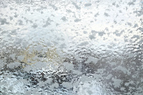 Hoarfrost oyma donmuş penceresinde — Stok fotoğraf