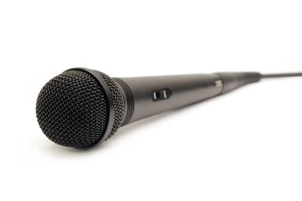 Microfone vocal isolado em branco — Fotografia de Stock