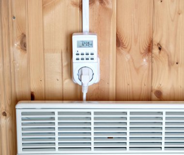 Elektrik Konvektörü ısıtıcı closeup Zamanlayıcı işletilen