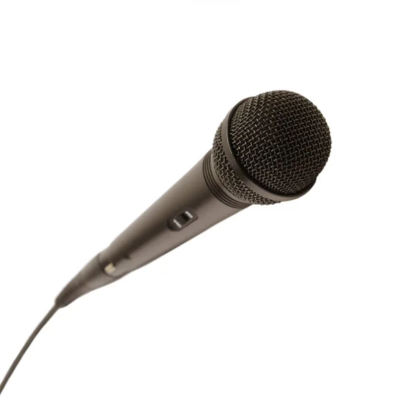 Μαύρο studio μικρόφωνο για φωνητικά απομονωθεί σε λευκό — Φωτογραφία Αρχείου