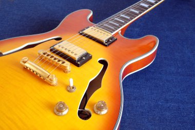 Vintage yarı boş gövde elektro gitar parçası