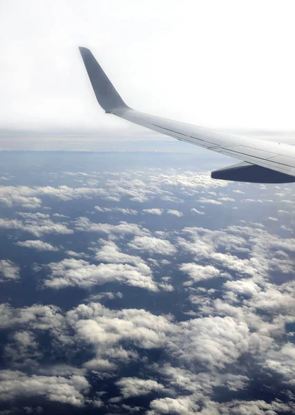 Hermosa Vista Superior Desde Ventana Del Avión Supersónico Pasajeros Volando — Foto de Stock