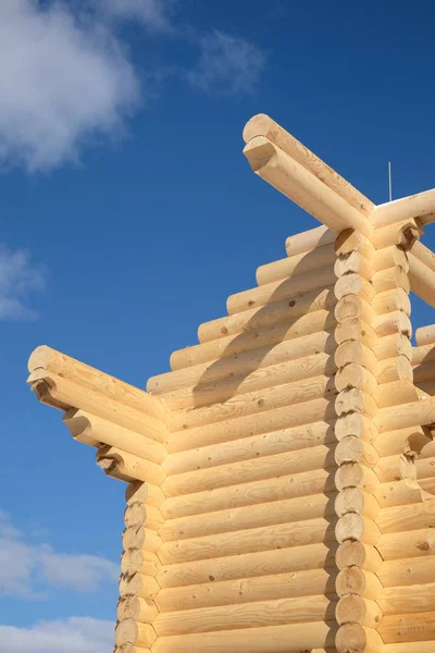 Μεγάλο Αγροτικό Σπίτι Κατασκευής Από Αμμώδη Καστανά Λεία Πλανισμένη Βαρύ — Φωτογραφία Αρχείου