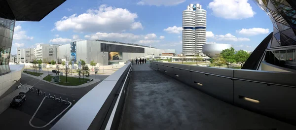 德国慕尼黑 2019年5月1日 Bmw总部大楼和慕尼黑博物馆 巴伐利亚全景从Bmw Welt阳光普照 — 图库照片