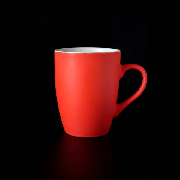 Bodegón Con Alta Taza Porcelana Roja Taza Café Interiores Estudio —  Fotos de Stock