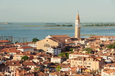 Venedik İtalya. yüksek kuleden geniş açılı görünüş.