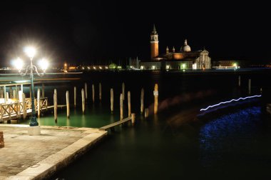 Venezia güzel manzarası, gece, Venedik, İtalya
