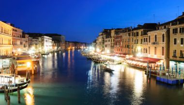 Venezia güzel manzarası, gece, Venedik, İtalya