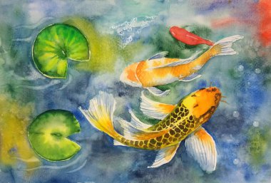 Koi Fish suluboya