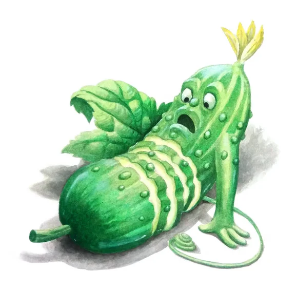 Cucumber Watercolor ilustração — Fotografia de Stock