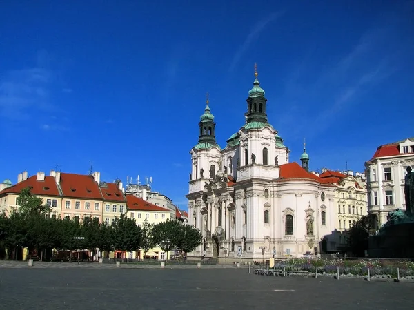 Praga Piazza Della Città Vecchia Chiesa San Nicola — Foto Stock