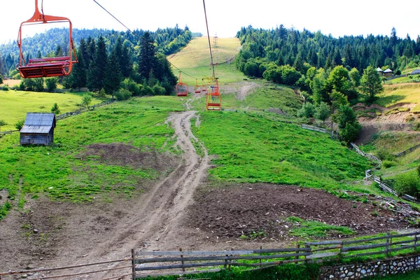 Skilift Het Rodnei Gebergte Maramures Roemenië Dit Langste Skilift Circuit — Stockfoto