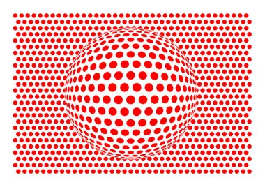 Çarpık bir yüzeyin vektör çizimi. Balıkgözü 3B efektli 2B desen