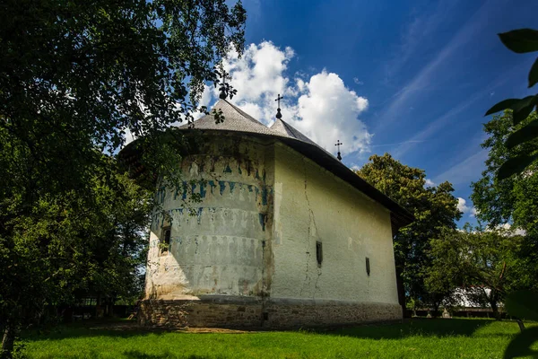 Igreja Arbore Uma Das Seis Igrejas Pintadas Norte Moldávia Romênia — Fotografia de Stock