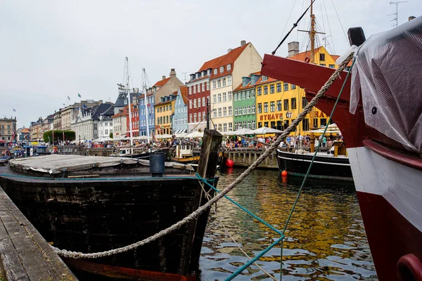 Canal Nyhavn Copenhague Dinamarca Disparo Diurno — Foto de Stock