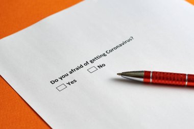 Coronavirüs kapmaktan korkuyor musun? Evet ve hayır seçenekleri olan bir soru..