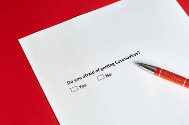 Coronavirüs kapmaktan korkuyor musun? Evet ve hayır seçenekleri olan bir soru..