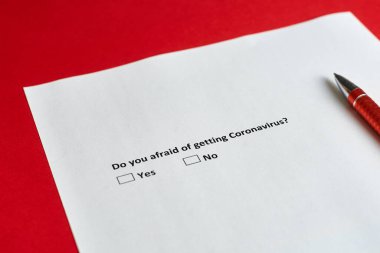 Coronavirüs kapmaktan korkuyor musun? Evet ve hayır seçenekleri olan bir soru..