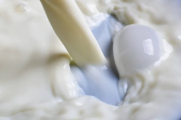 Pouring Milk White Liquid — Stock Photo, Image