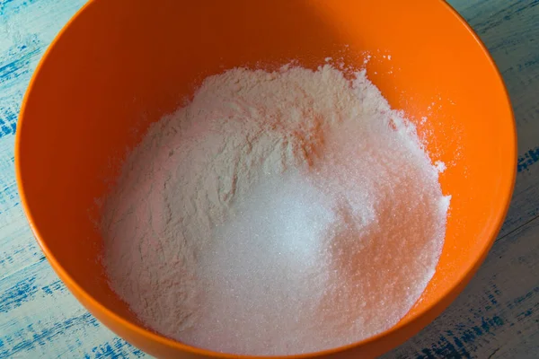 Flour Bowl Cooking Dough — Stock Photo, Image