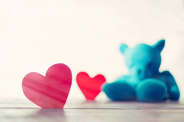 Heart and teddy bear. The concept of unrequited love, affection, Valentine\'s Day.