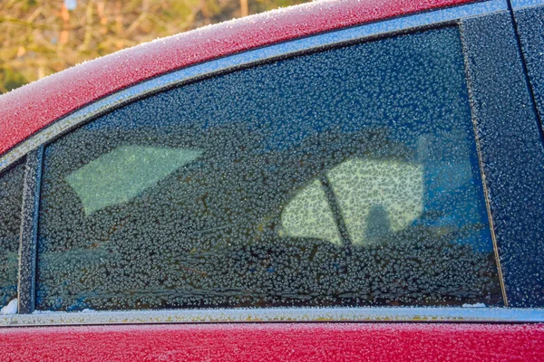 Замороженное Стекло Автомобиля Морозе — стоковое фото