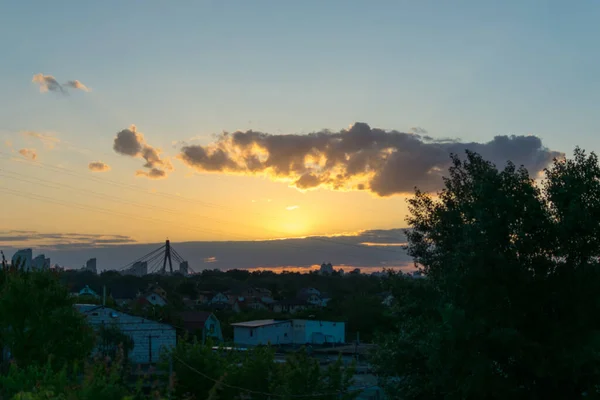Wieczorny Widok Niebo Miasto — Zdjęcie stockowe